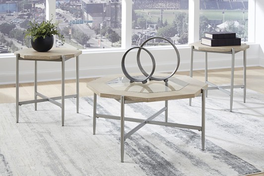 Varlowe Bisque 3Pk Tables